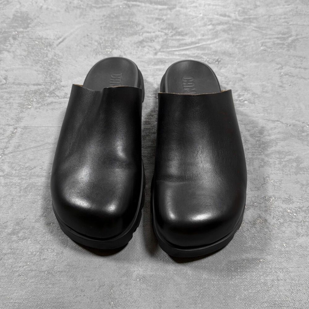 Camper Brutus Clog in Black Leather Size 43, US Men's 9.5
